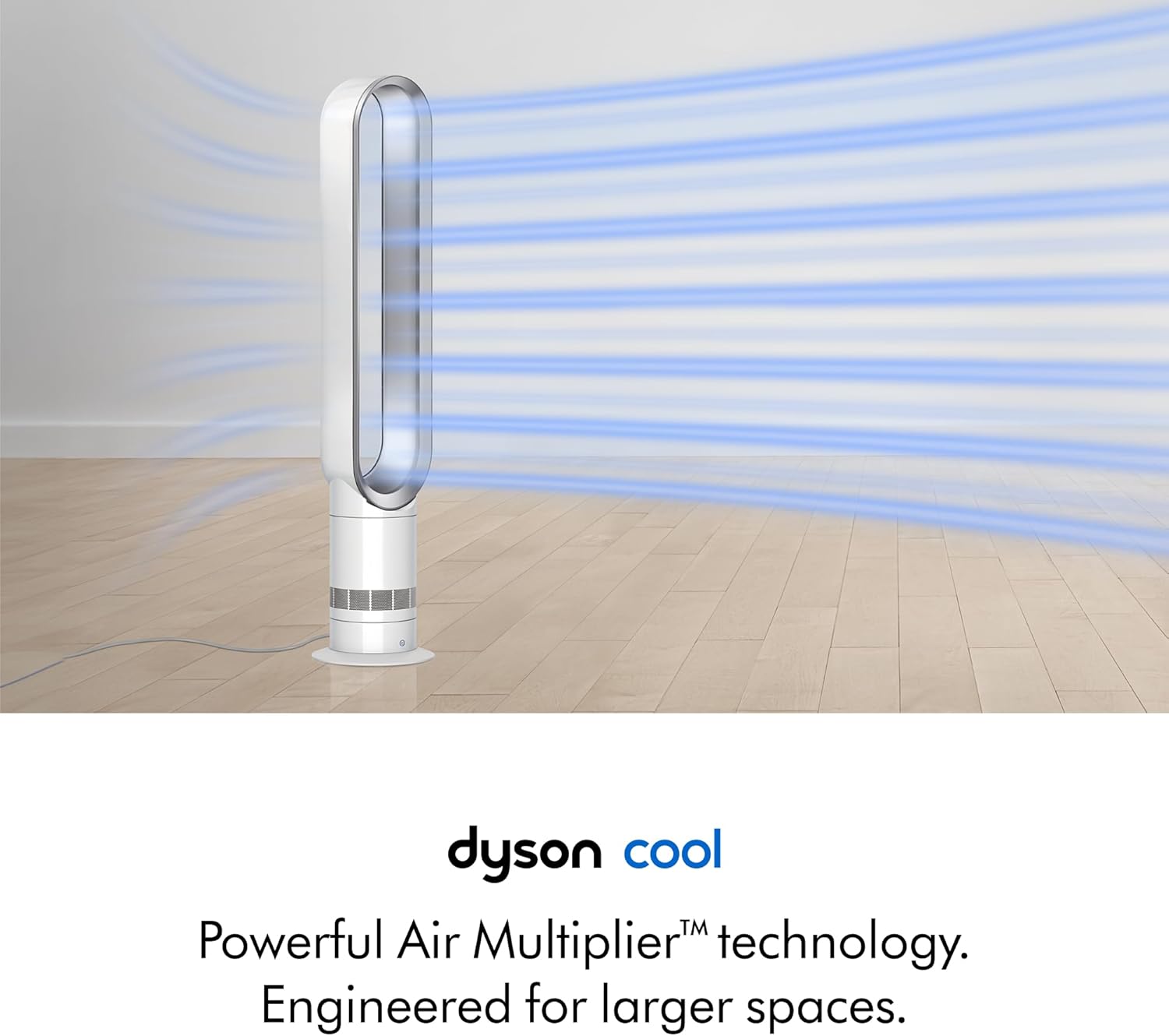 Dyson Cool AM07 Bladeless Tower Fan – Powerful Air Multiplier Cooling for Large Rooms, Quiet Operation, 10 Speed Levels, 70° Oscillation