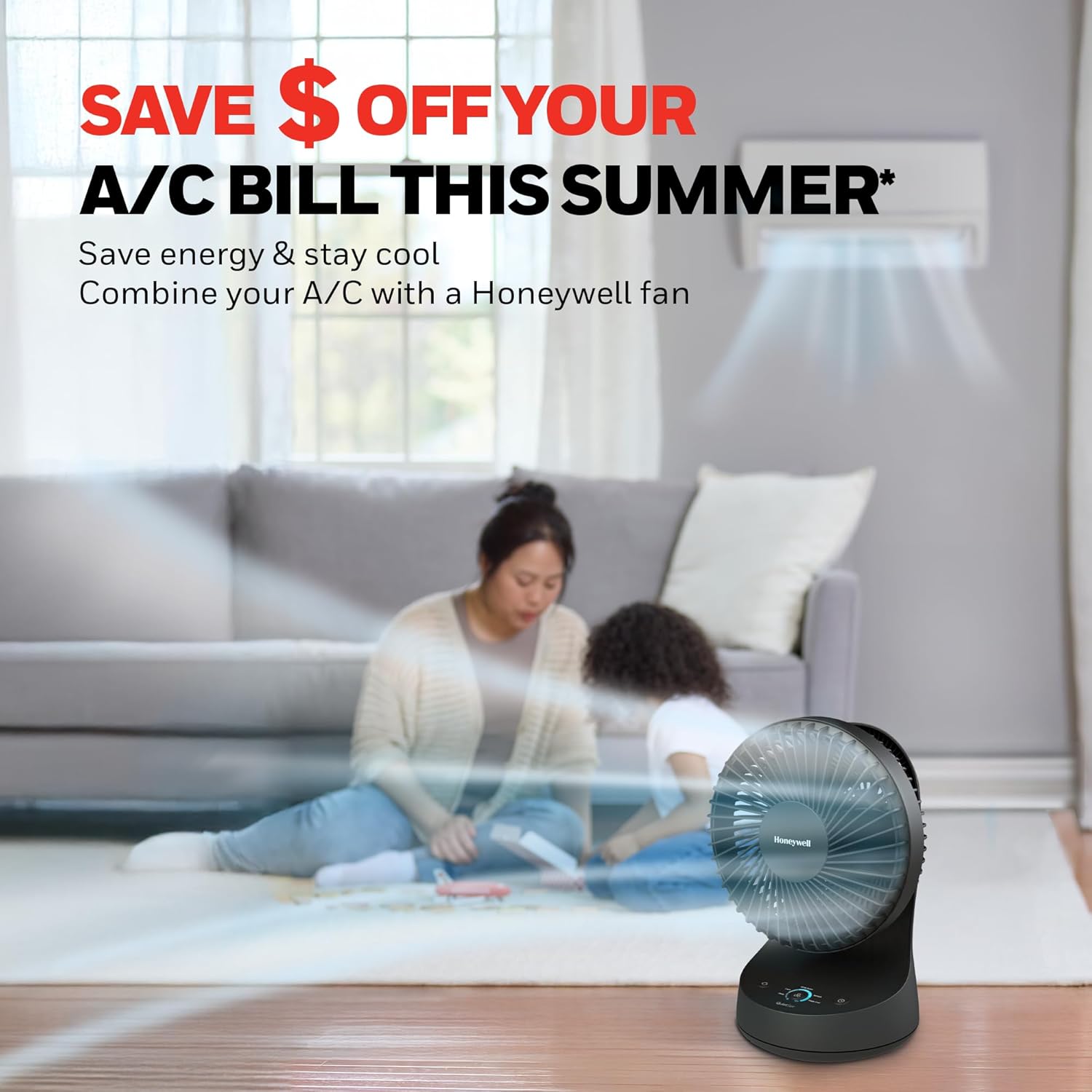 Honeywell QuietSet 5 Oscillating Table Fan, Black - Personal and Small Room Fan with Quiet Operation and 5 Levels of Power and Sound
