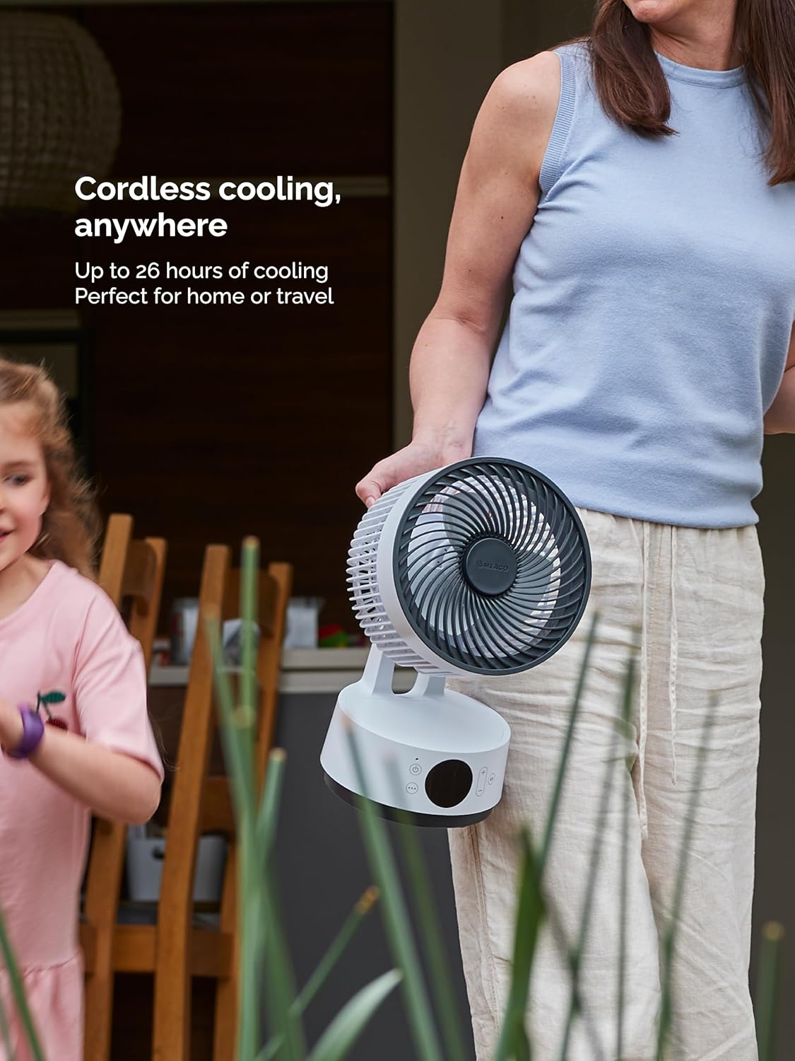 MeacoFan Sefte 6 inch Portable Battery Air Circulator, 12 Speeds, 22dB Ultra Quiet, Cordless, Oscillating Desk Fan, Rechargeable + Remote, 26h Runtime