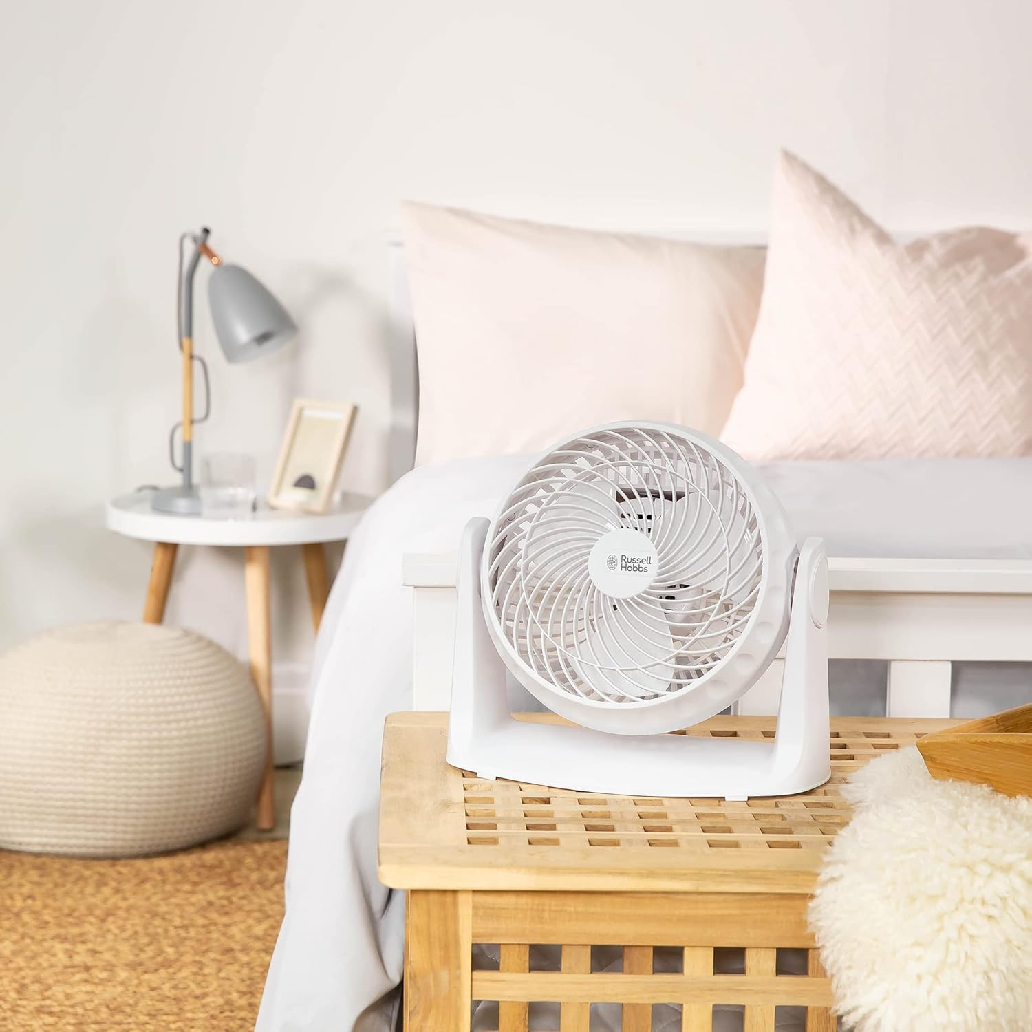 Russell Hobbs 8 inch High Velocity Plastic Desk Fan RHVD0831, White