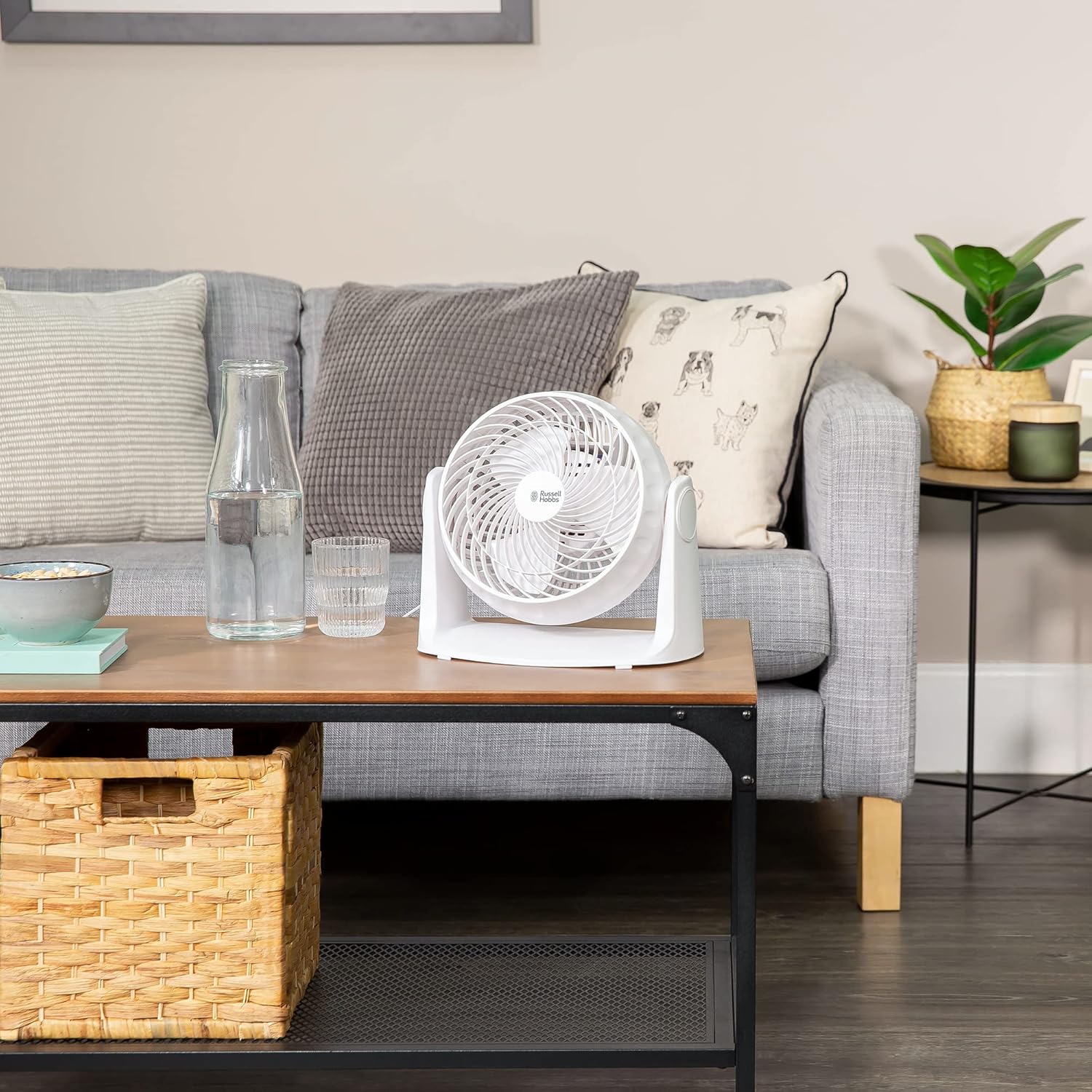 Russell Hobbs 8 inch High Velocity Plastic Desk Fan RHVD0831, White