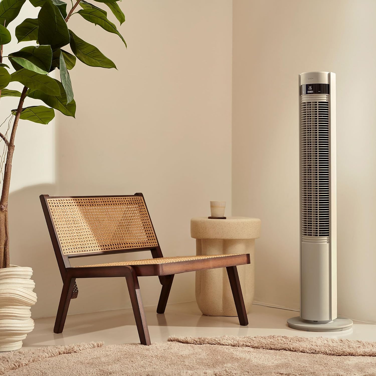 Duux Elevate Smart Tower Fan, Remote Control, Alexa & Smart App, 26 Cooling Speeds, 12-Hour Timer, 80 Degree Oscillation, Sleep Mode, Built-In Ionizer