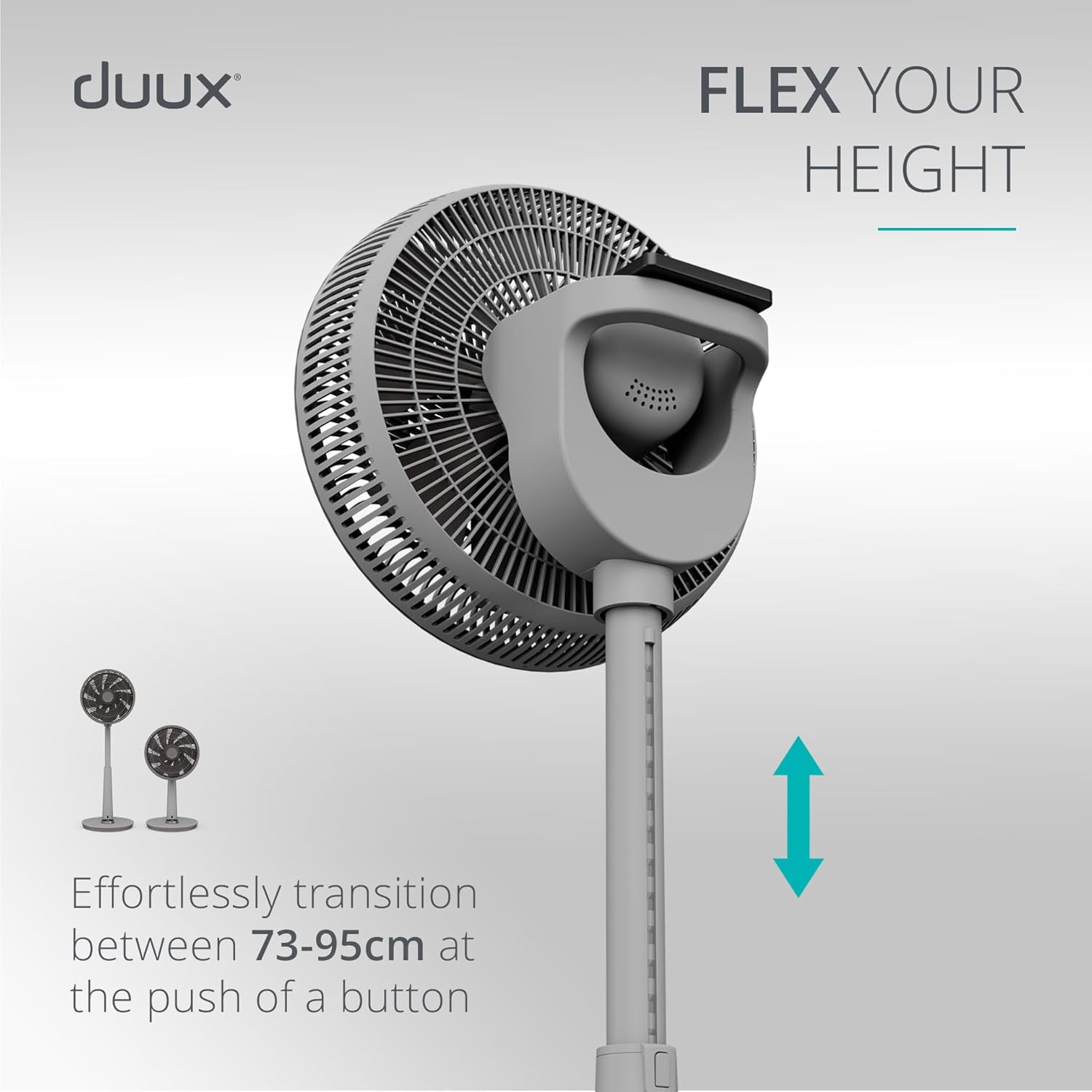 Duux Whisper 2 Standing Fan with Remote Control, 26 Cooling Speeds, Height Adjustable, Multi-direction Oscillation, Quiet Fan with Night Mode and Timer