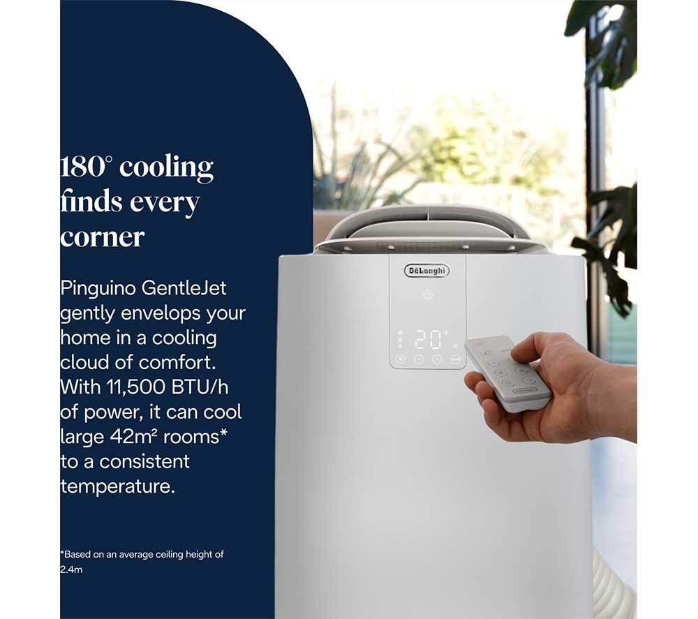 DELONGHI Pinguino AP98 GentleJet 11500 BTU Portable Air Conditioner Fan & Dehumidifier