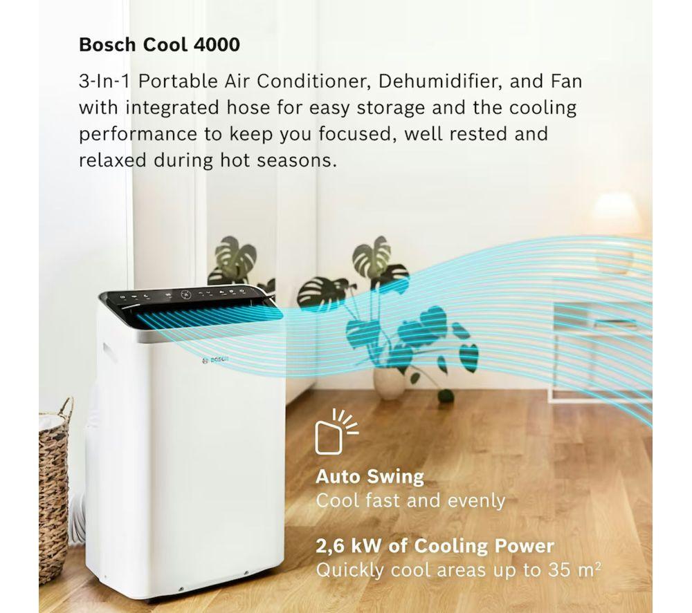 BOSCH Cool 4000 Portable 3-in-1 Air Conditioner & Dehumidifier