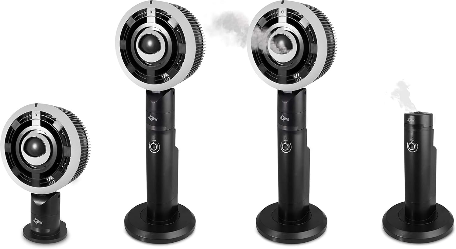 SUNTEC Fan with Water Cooling incl. Monsun Vario Remote Control | Water Mist Spray | Quiet Humidifier with Timer Function | Pedestal Fan | Perfect Room Humidifier for Bedroom, Office