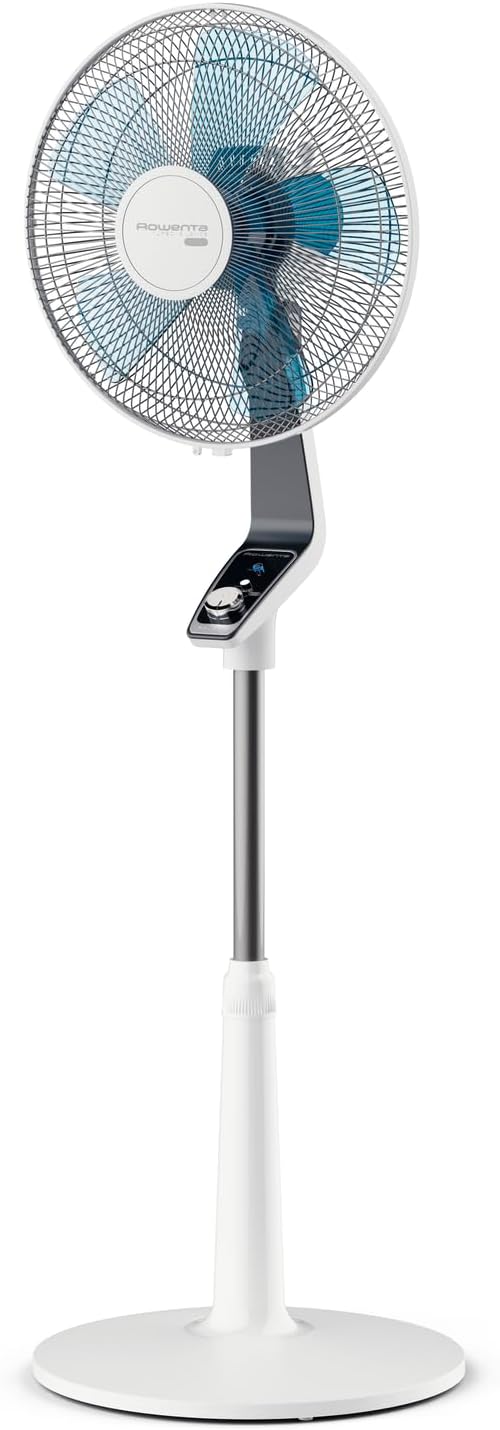 Rowenta Turbo Silence Pedestal Fan, 45 dB(A), 72 m³/min Airflow, 4 Speeds, Silent Night & Turbo Boost, 120° Oscillation, Height-Adjustable, VU5640