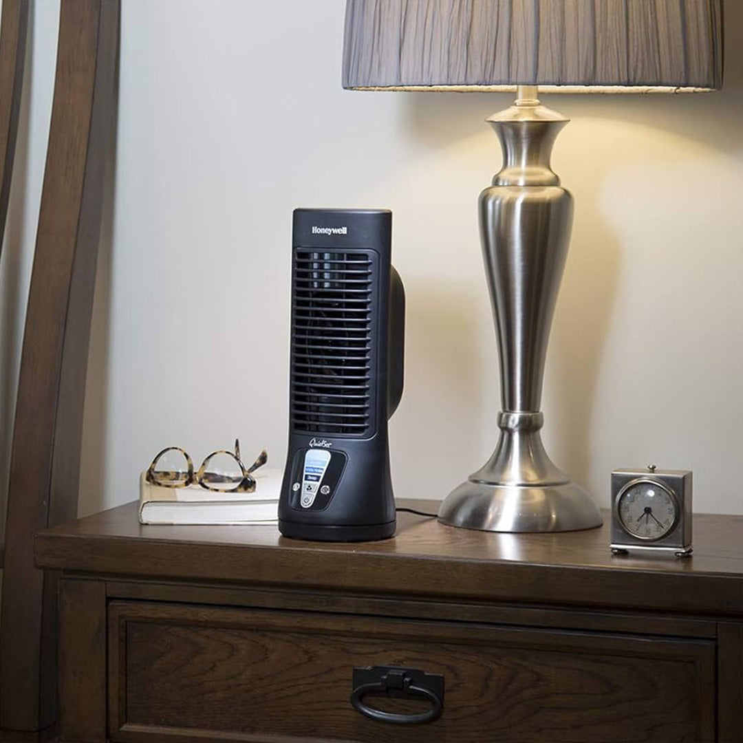 Honeywell QuietSet 8W 4 Speed 13-Inch Slim Mini Tower Fan Black - HTF210BE