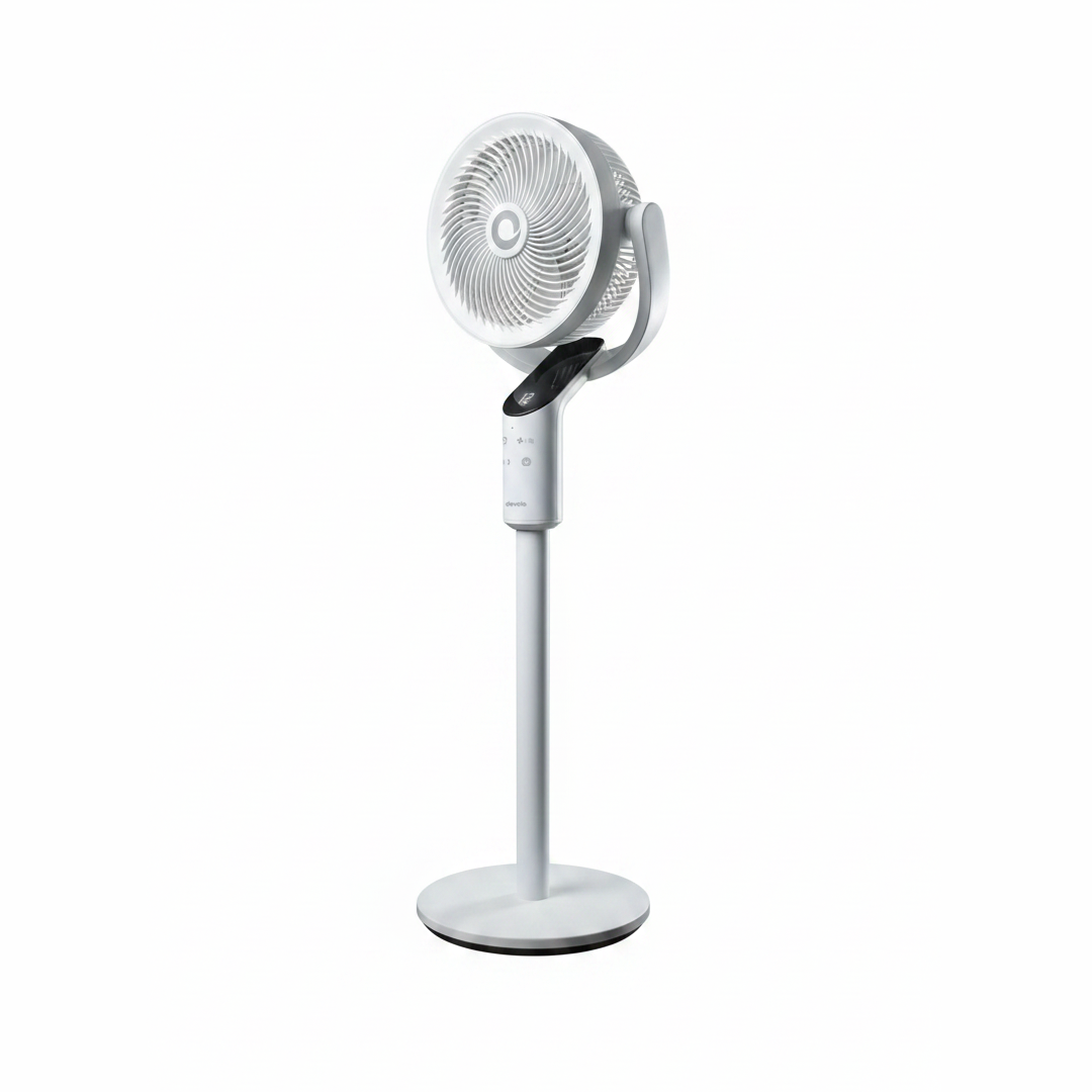 Devola Platinum Low Noise 8 Inch Air Circulator Pedestal Fan, White - DVPF8DCW