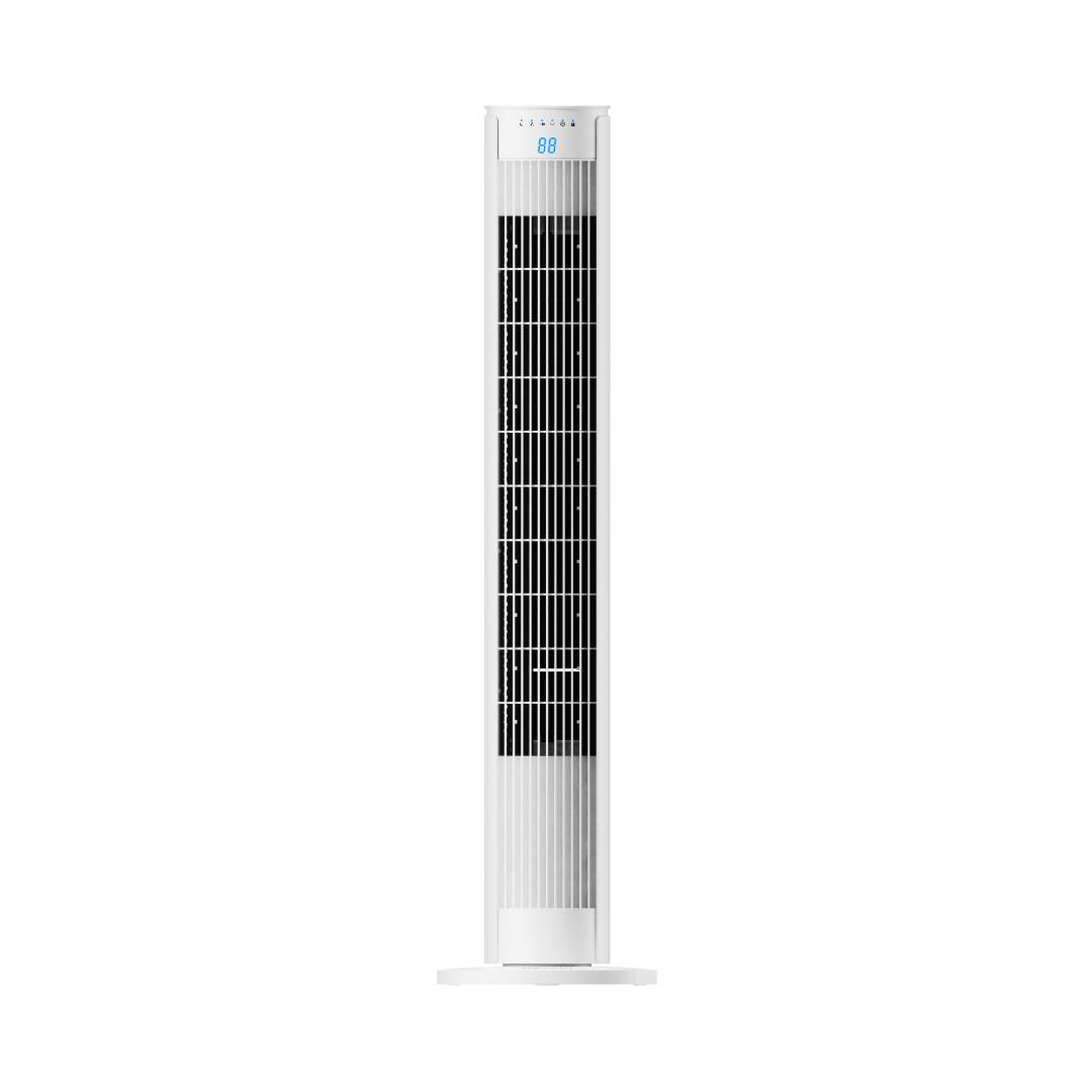 Devola Platinum 38 Inch Tower Fan with Remote, White & Silver - DVTF38PWH