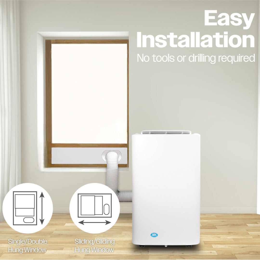 Prem-i-air 4-in-1, 12,000 Btu Portable Air Conditioner, with Remote, WiFi & Dust Cover, White