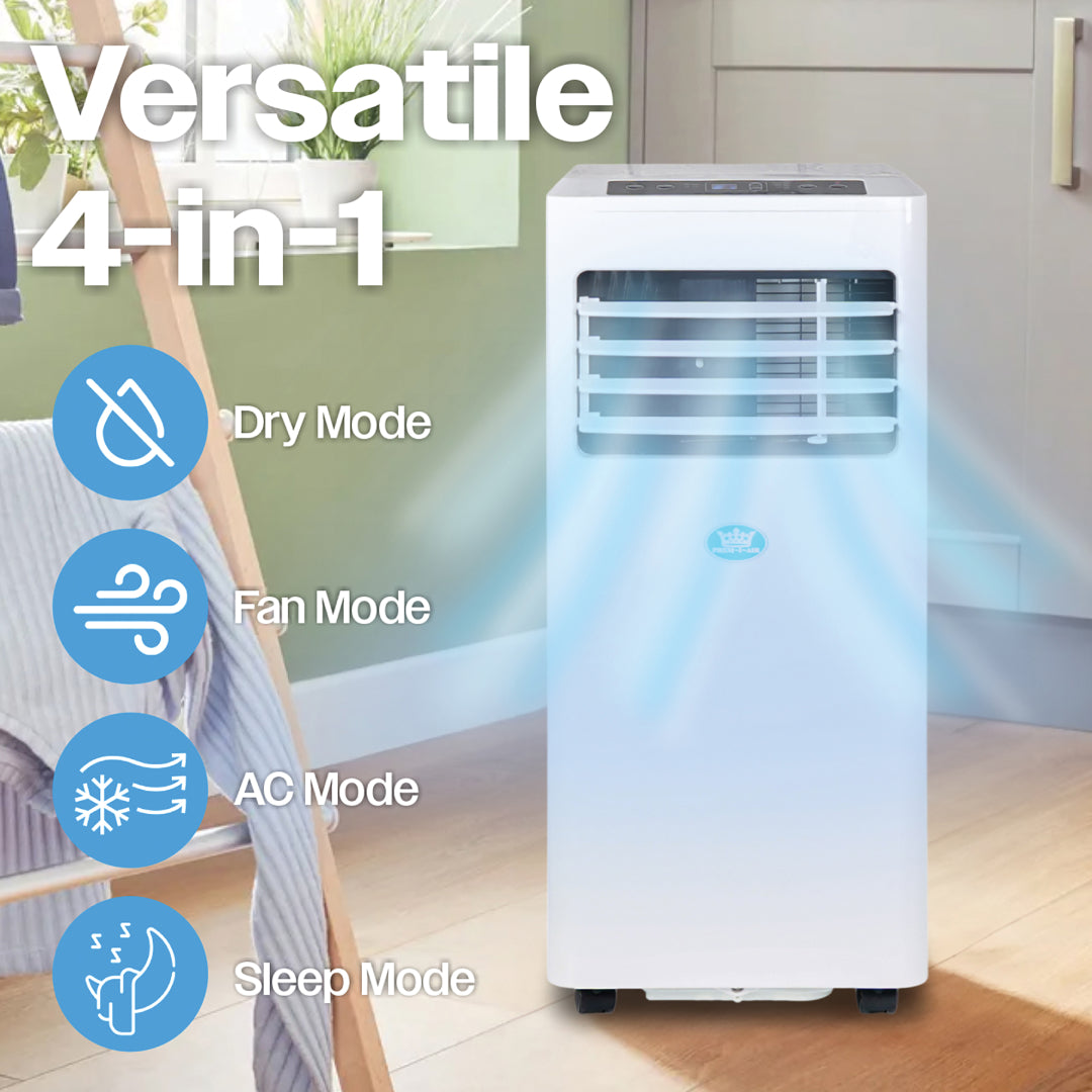 Prem-i-air 4-in-1, 8,000 Btu Portable Air Conditioner, with Remote,WiFi & dust filter, White