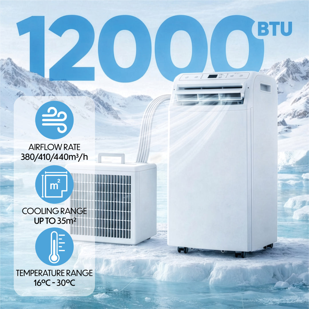 Prem-i-air 4-in-1 12,000 BTU Split Air Conditioner with 24 Hour Timer and App Control