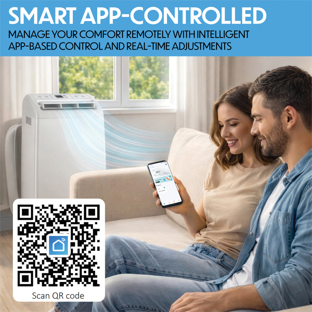Prem-i-air 4-in-1 12,000 BTU Split Air Conditioner with 24 Hour Timer and App Control