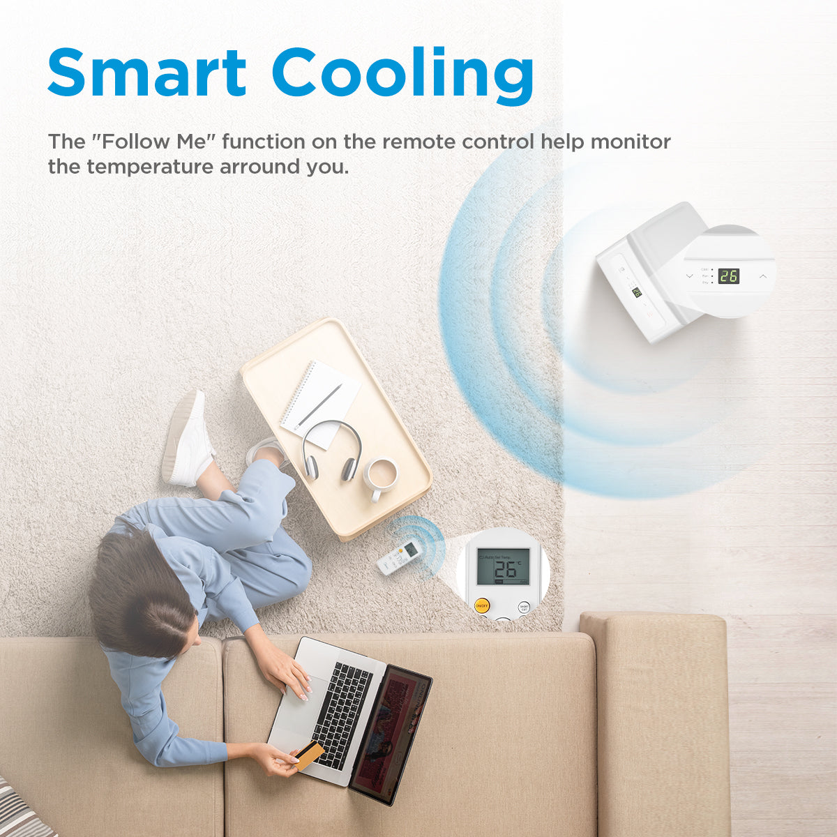 Midea Eco 7000BTU Portable Air Conditioner White - MPPHA-07CRN7-QB6-L1 - MPPHA-07CRN7-MID-WH