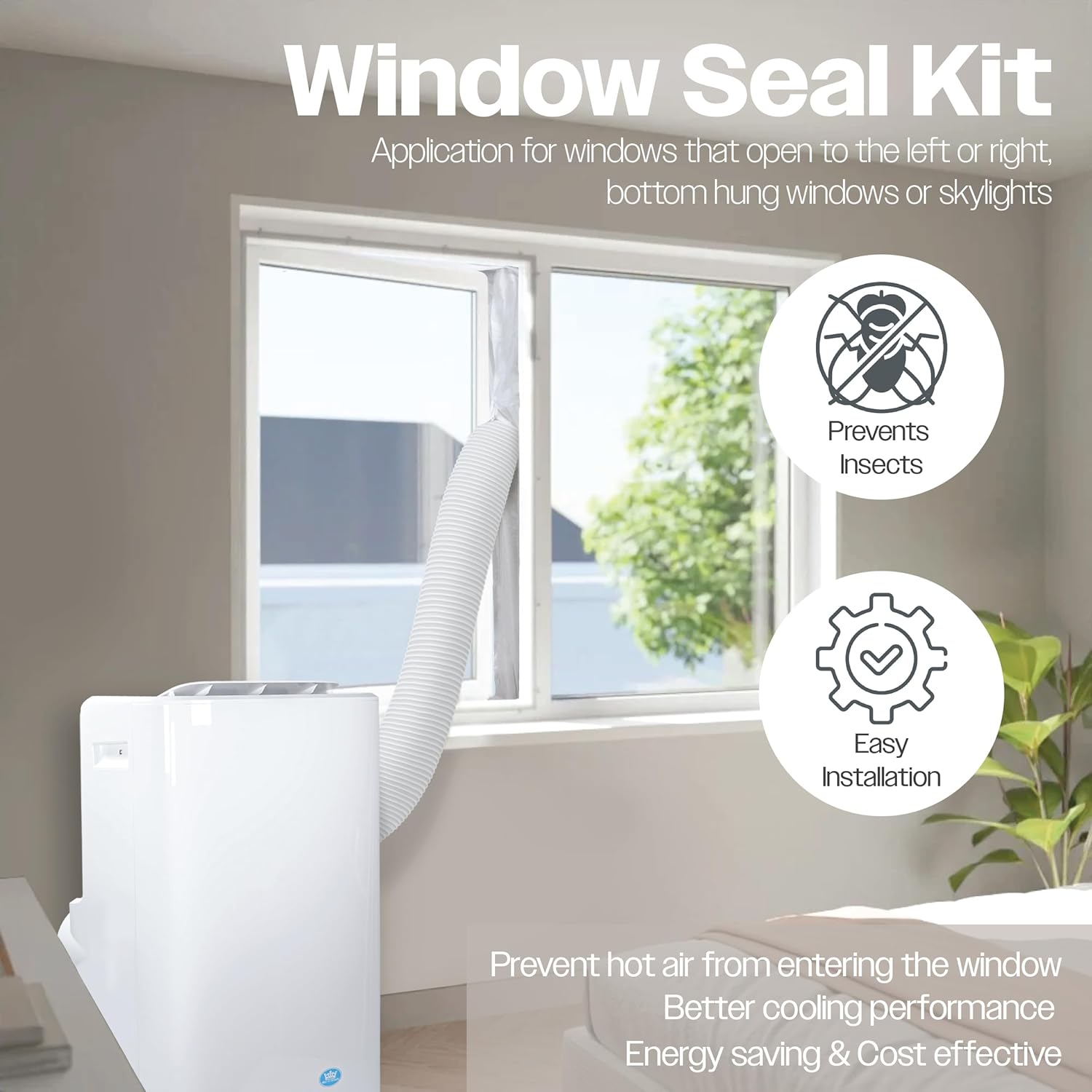 Premiair 14,000BTU Portable Air Conditioner with Remote Control, Window Kit and Dust Cover - EH1926