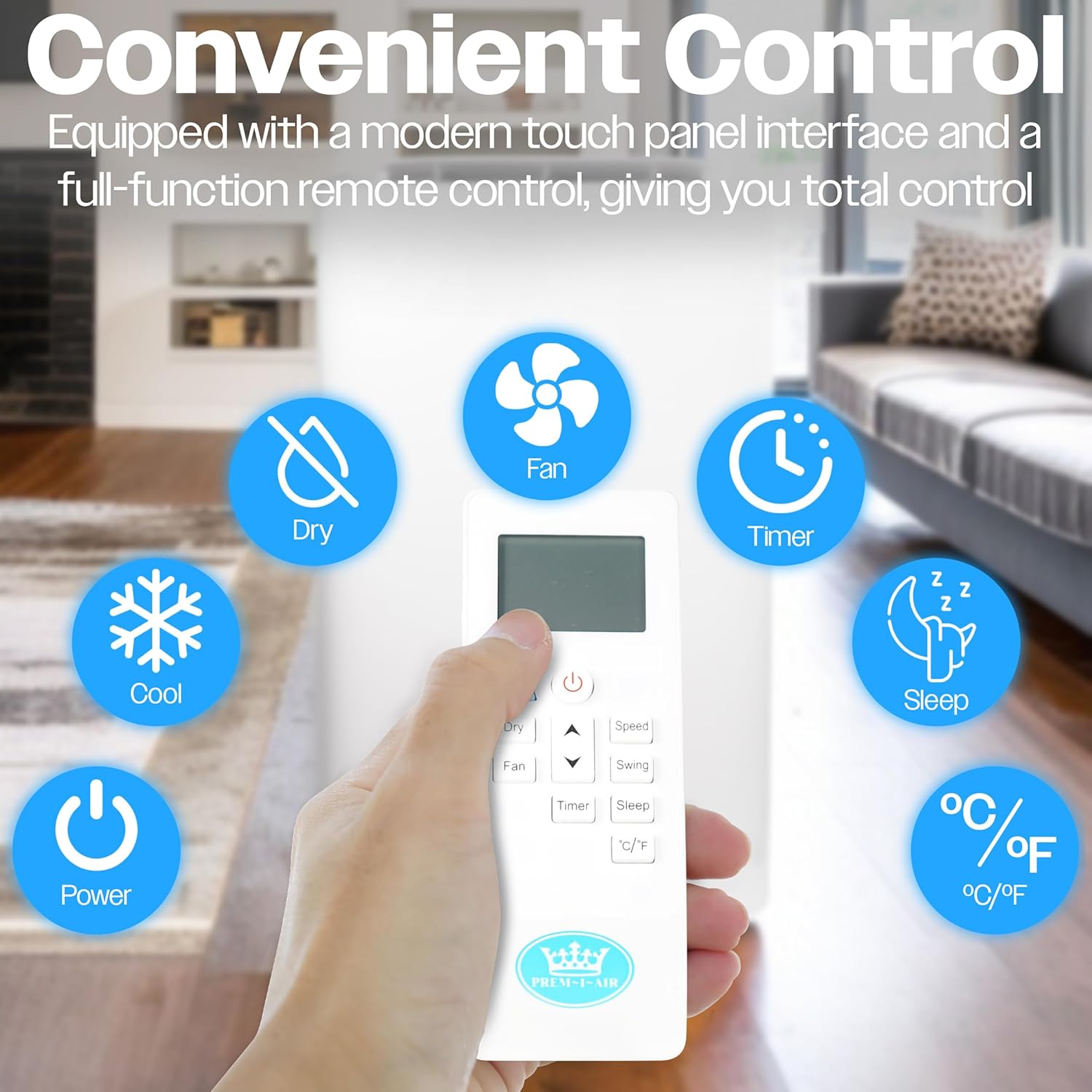 Premiair 14,000BTU Portable Air Conditioner with Remote Control, Window Kit and Dust Cover - EH1926