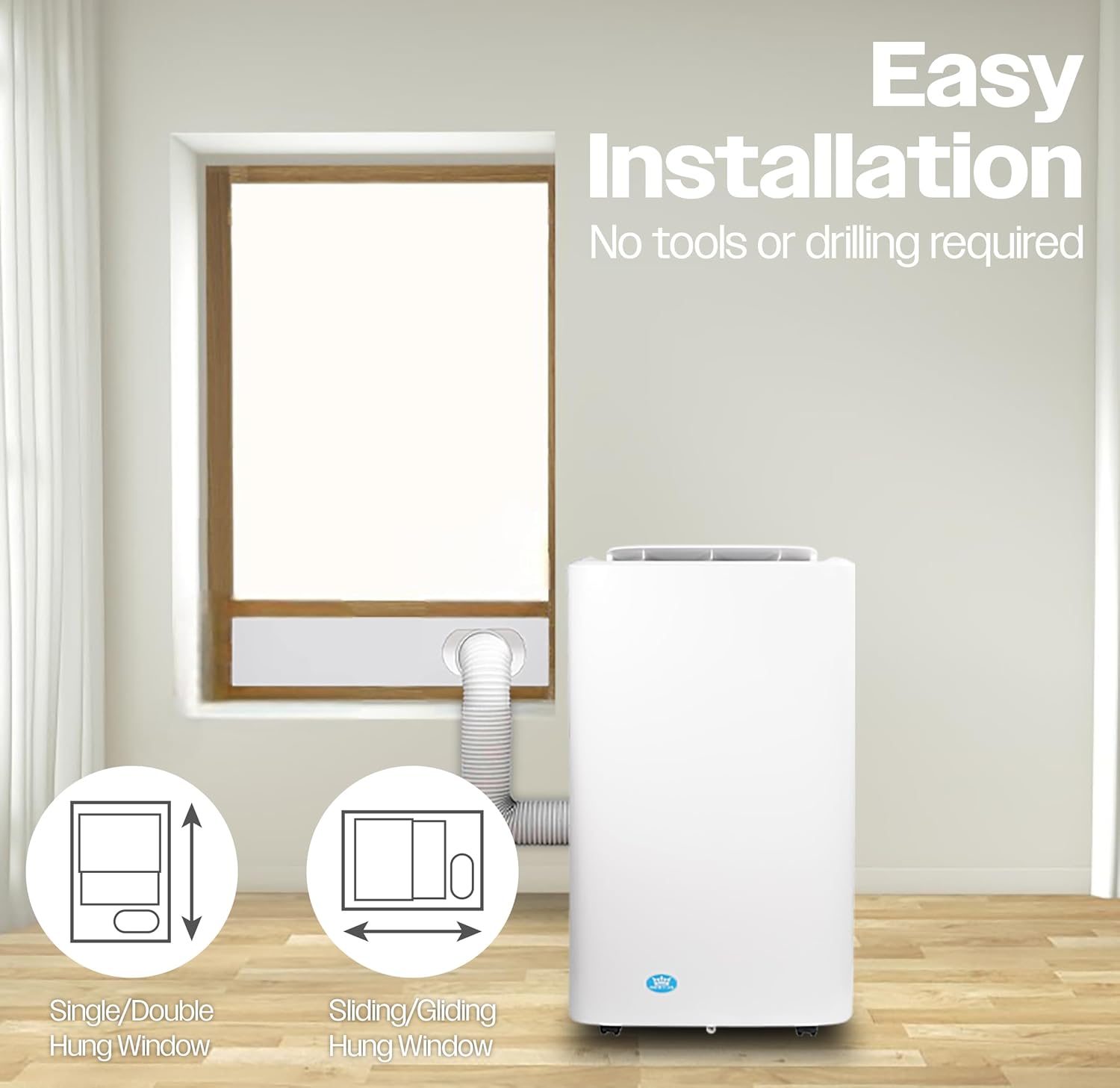 Premiair 14,000BTU Portable Air Conditioner with Remote Control, Window Kit and Dust Cover - EH1926