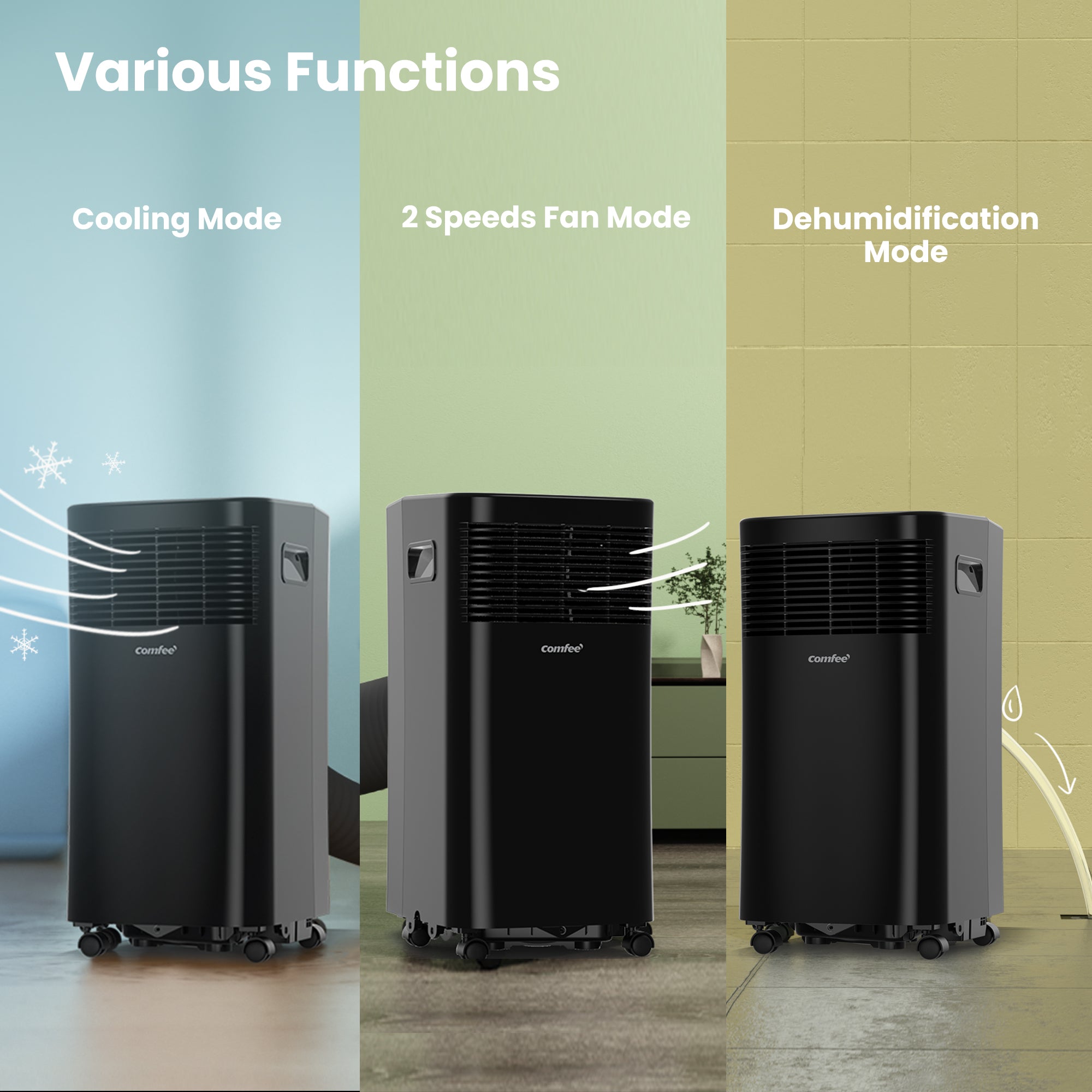 Midea Comfee 2.0kW 7000BTU Portable Air Conditioner - Black - MPPHA-07CRN7-QB6-L1(C) - MPPHA-07CRN7-COM-BL
