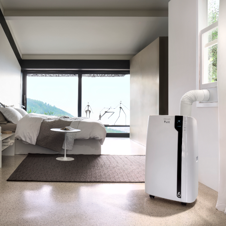 Delonghi Pinguino PAC EX100 Silent Portable Air Conditioner and Dehumidifier with Real Feel Technology 10000 BTU