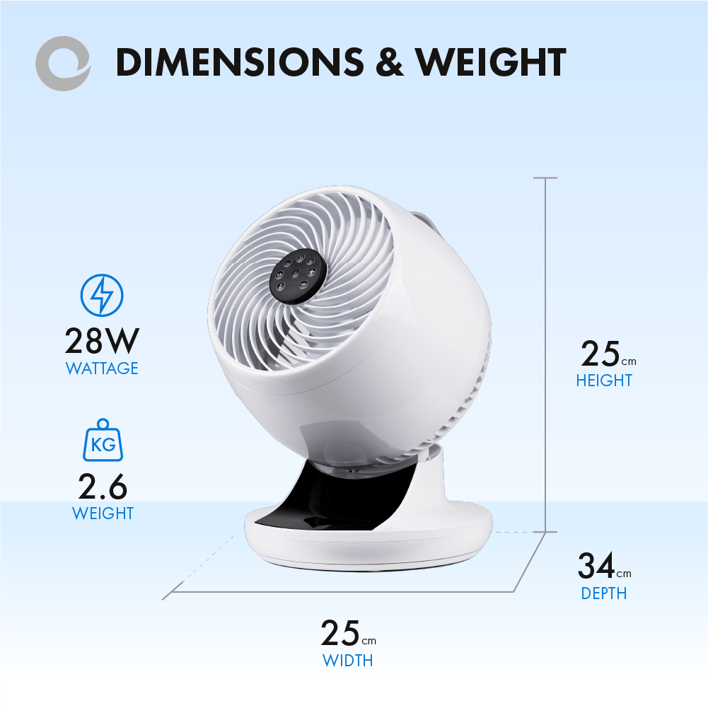Devola Ultra Quiet 28W 12 Speed 9-inch DC Desk Fan - White - DV9DCDF