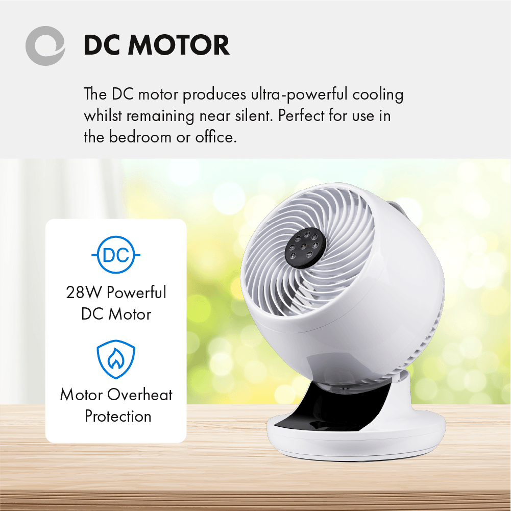 Devola Ultra Quiet 28W 12 Speed 9-inch DC Desk Fan - White - DV9DCDF