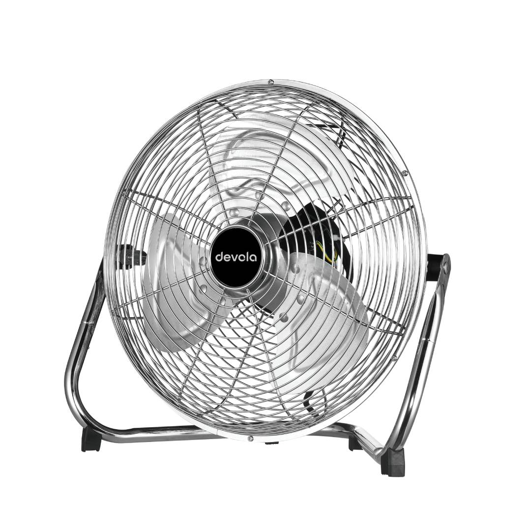 Devola 45W 3 Speed 12-inch Floor Fan - Chrome - DV12FFC