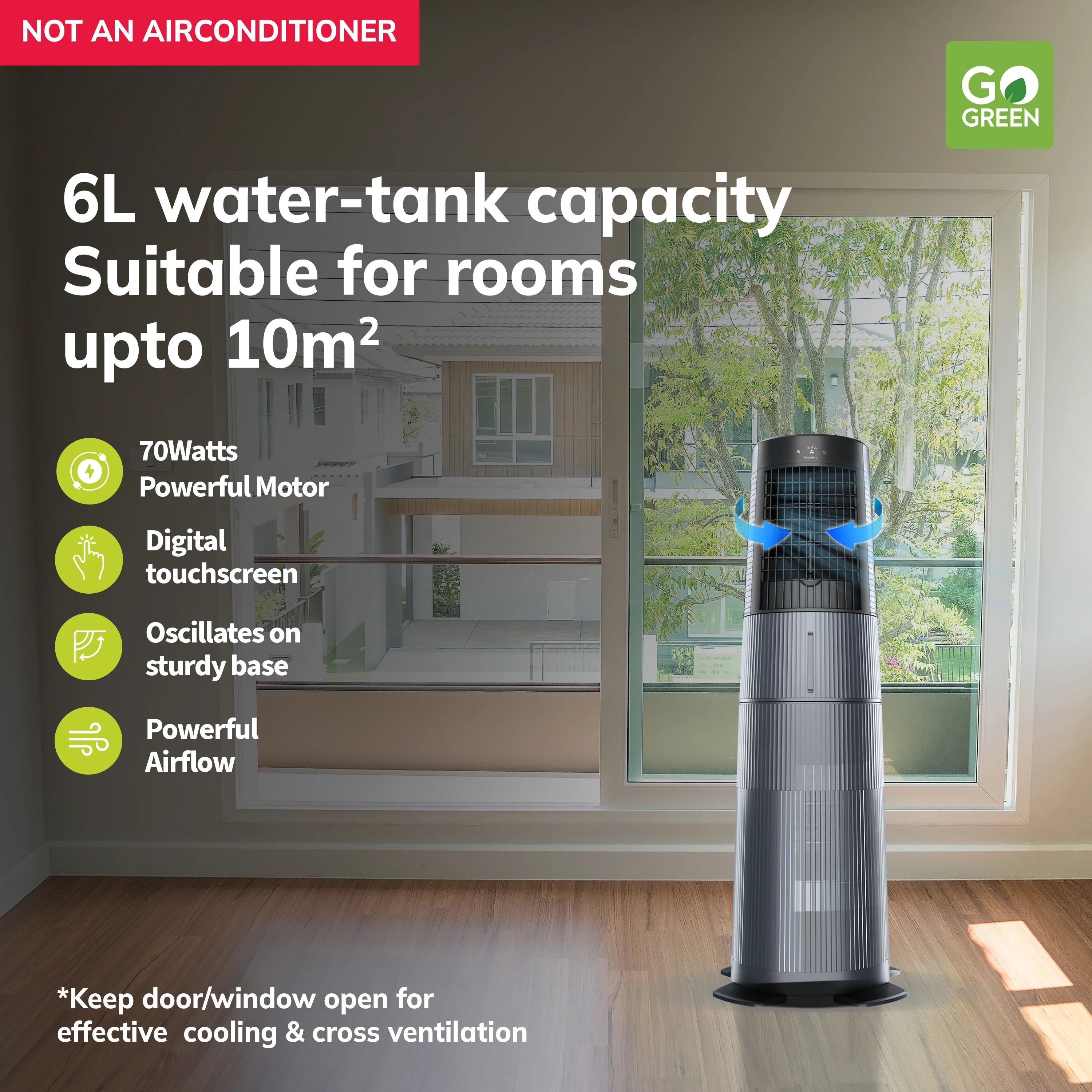 Symphony Duet i-S 2-in-1 Detachable Pedestal Evaporative Air Cooler & Fan - DUET-I-S