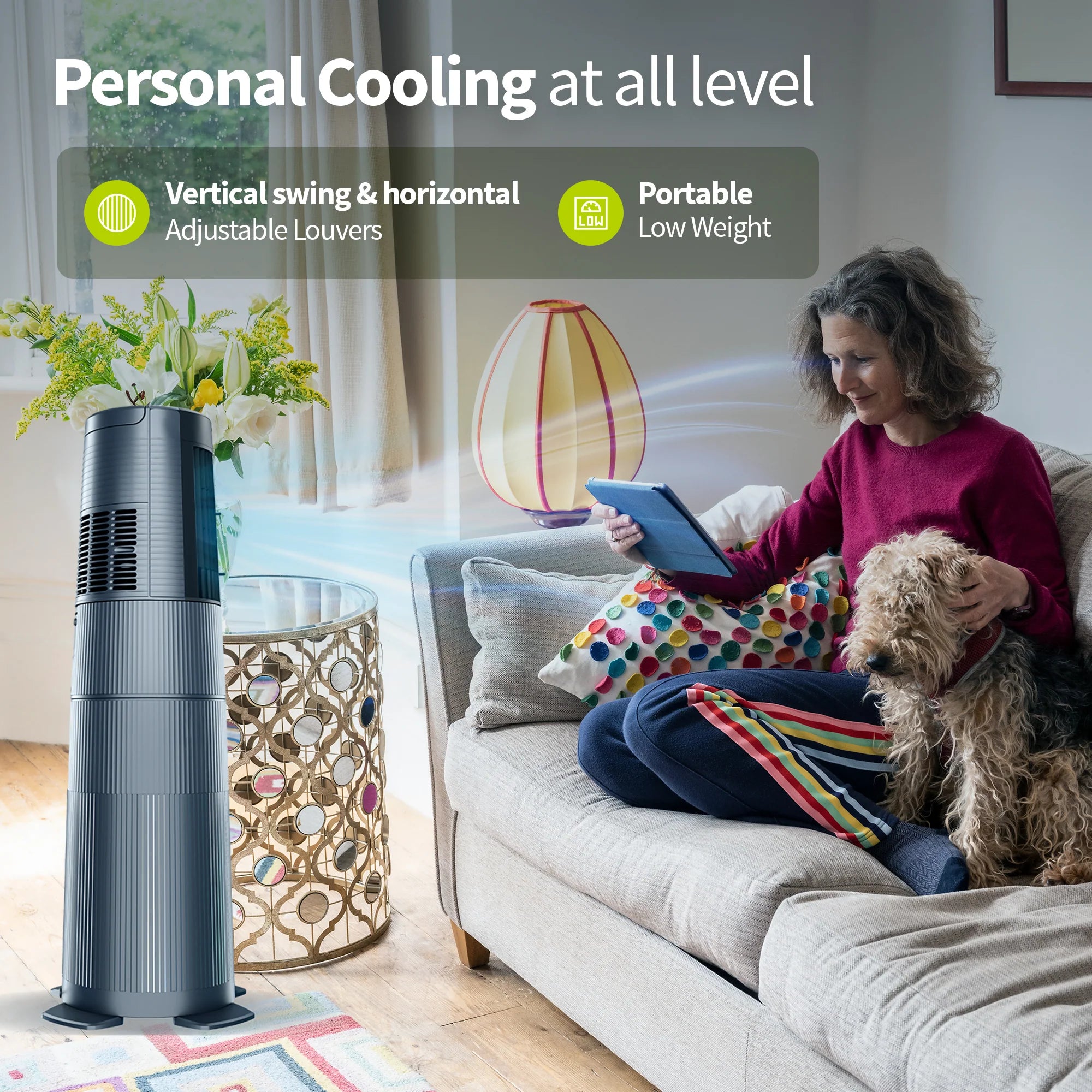 Symphony Duet i-S 2-in-1 Detachable Pedestal Evaporative Air Cooler & Fan - DUET-I-S