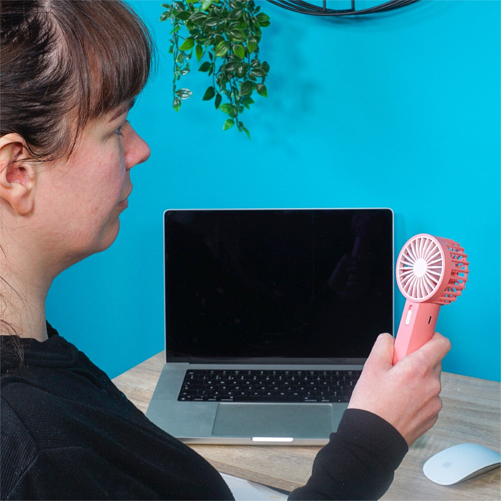 Prem-i-air Mini Hand Held Fan Pink - EH1951P