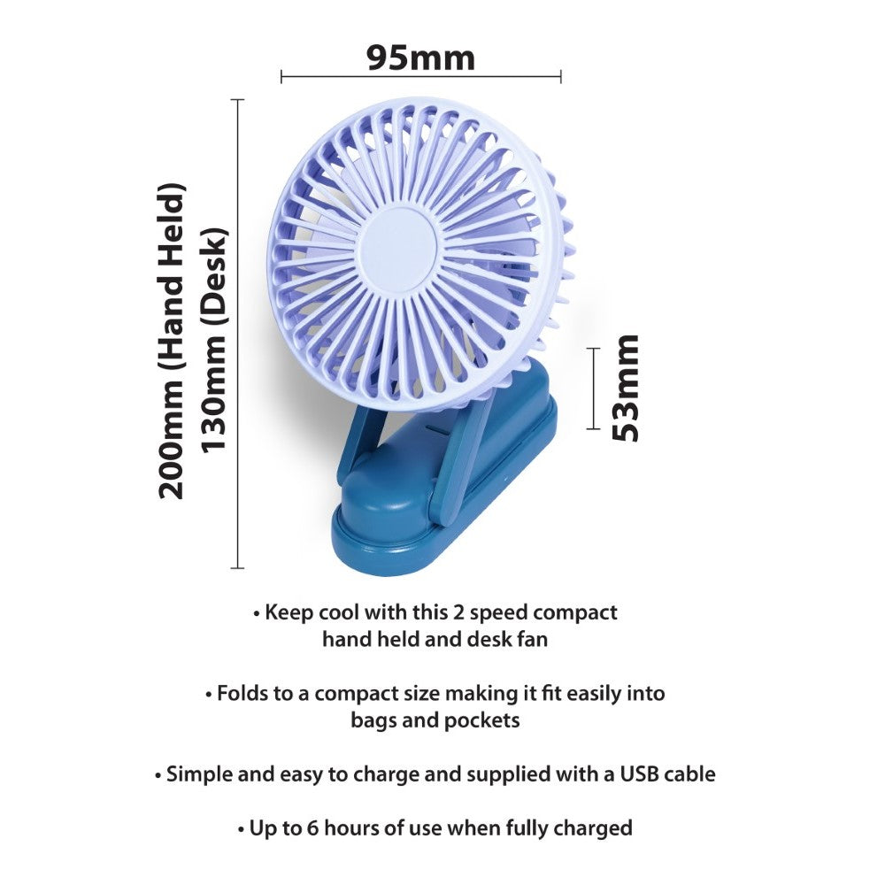 Prem-i-air Mini Desk and Hand Held Fan Green - EH1952G