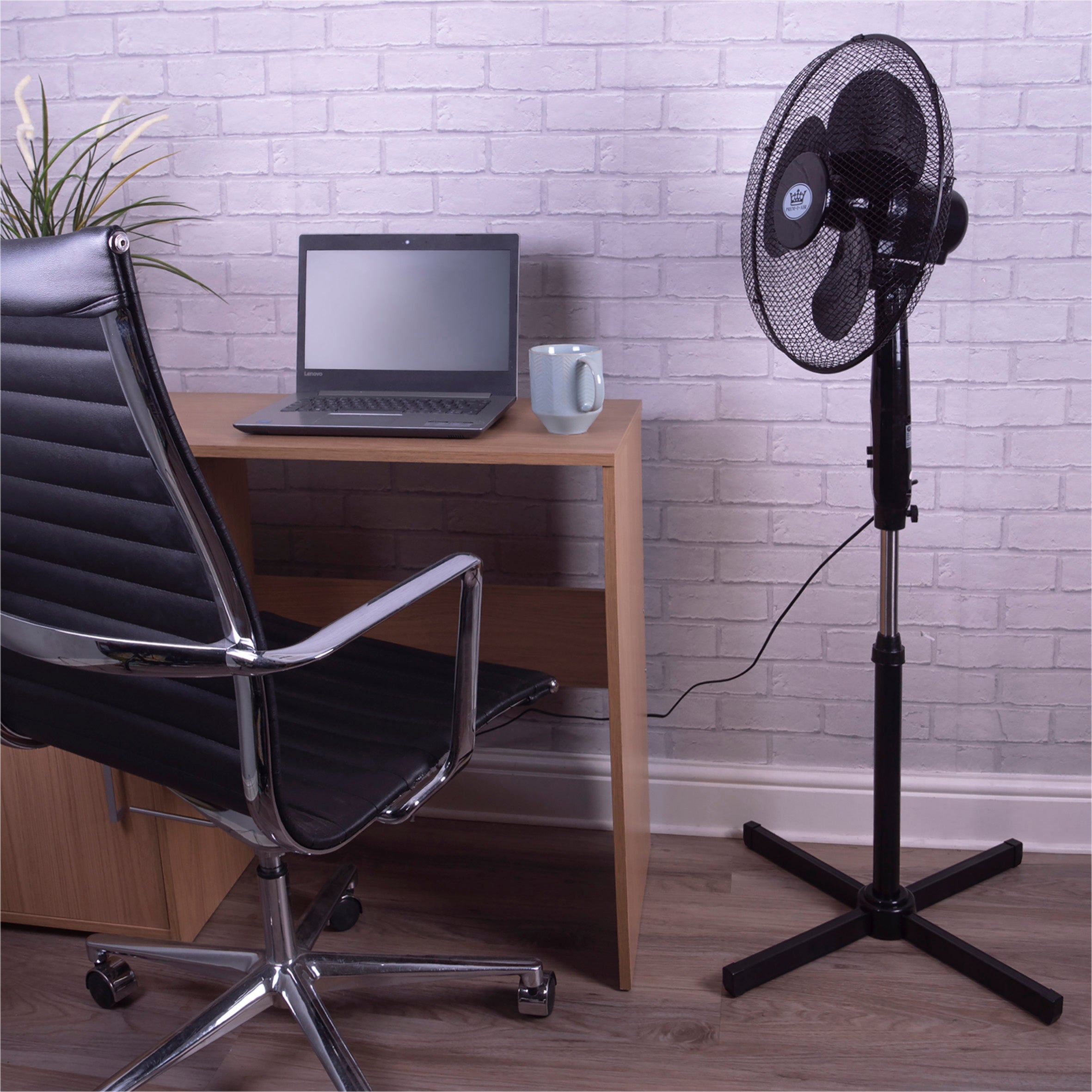 Prem-i-air 40W 16" Pedestal Fan with Remote Black - EH1826BLK