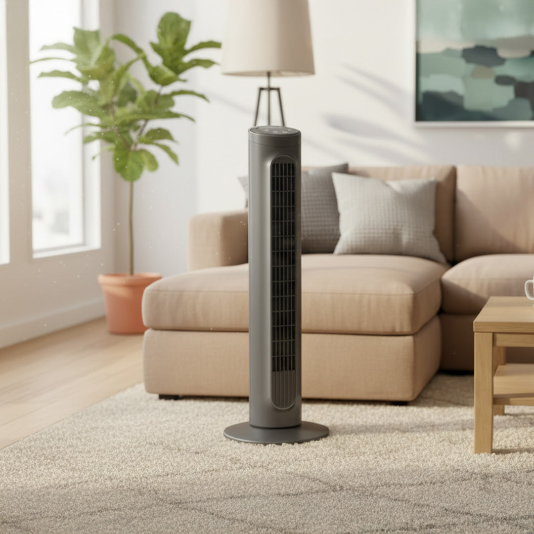 Honeywell Comfort Control Oscillating Tower Fan With 3 speed settings & Timer Black - HO-5500RE1