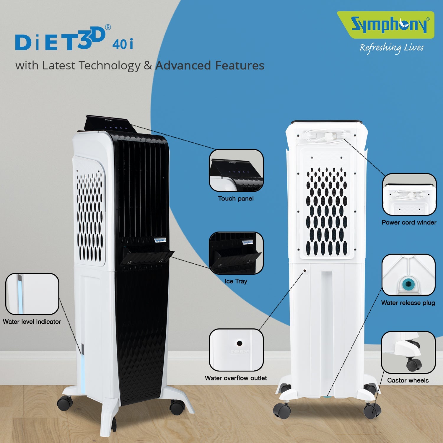 Symphony Diet 3D 40i Evaporative Air Cooler - DIET3D40i