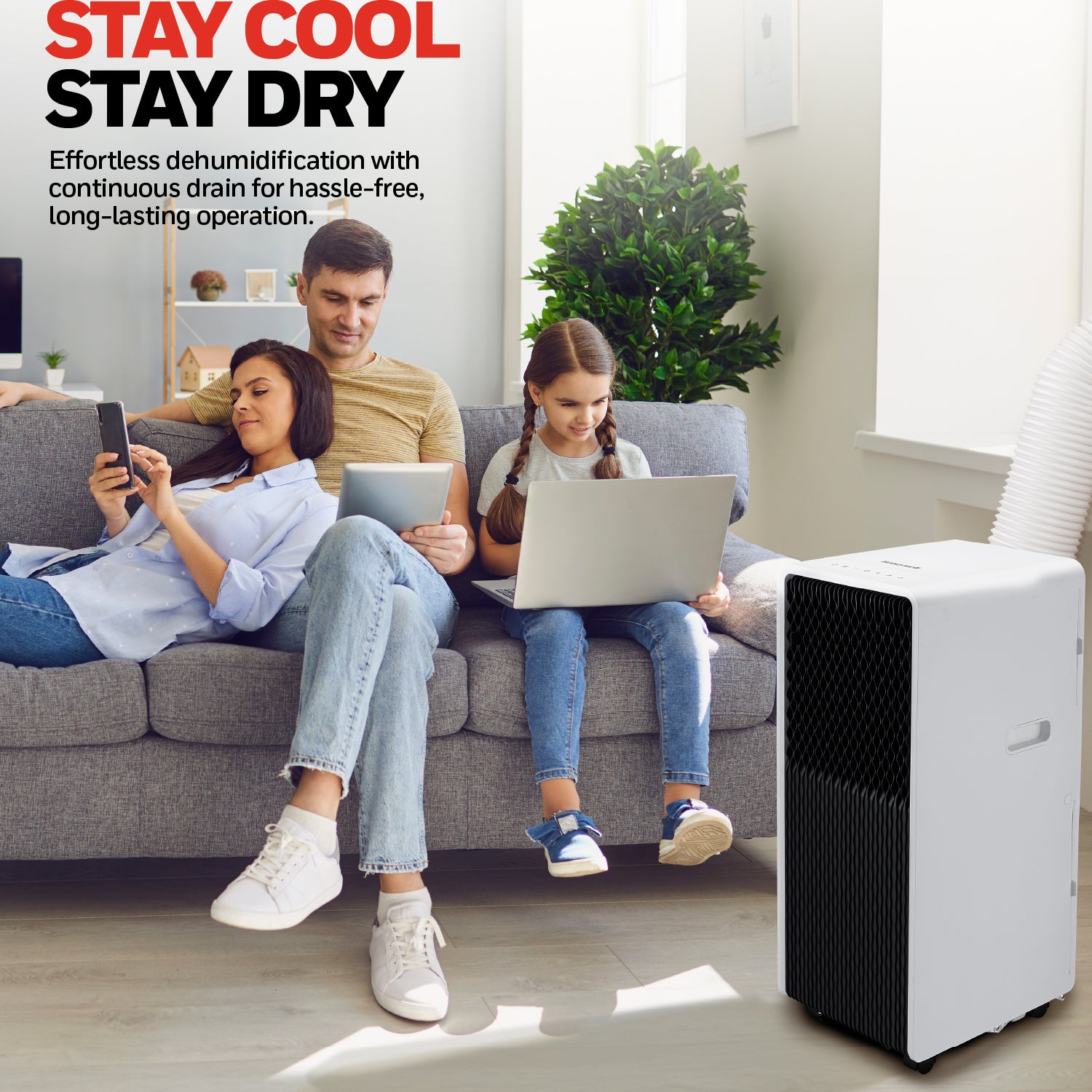 Honeywell HX Series 3-in-1 Cooling, Dehumidifying and Fan 7000BTU Portable Air Conditioner - HX07CESAWG