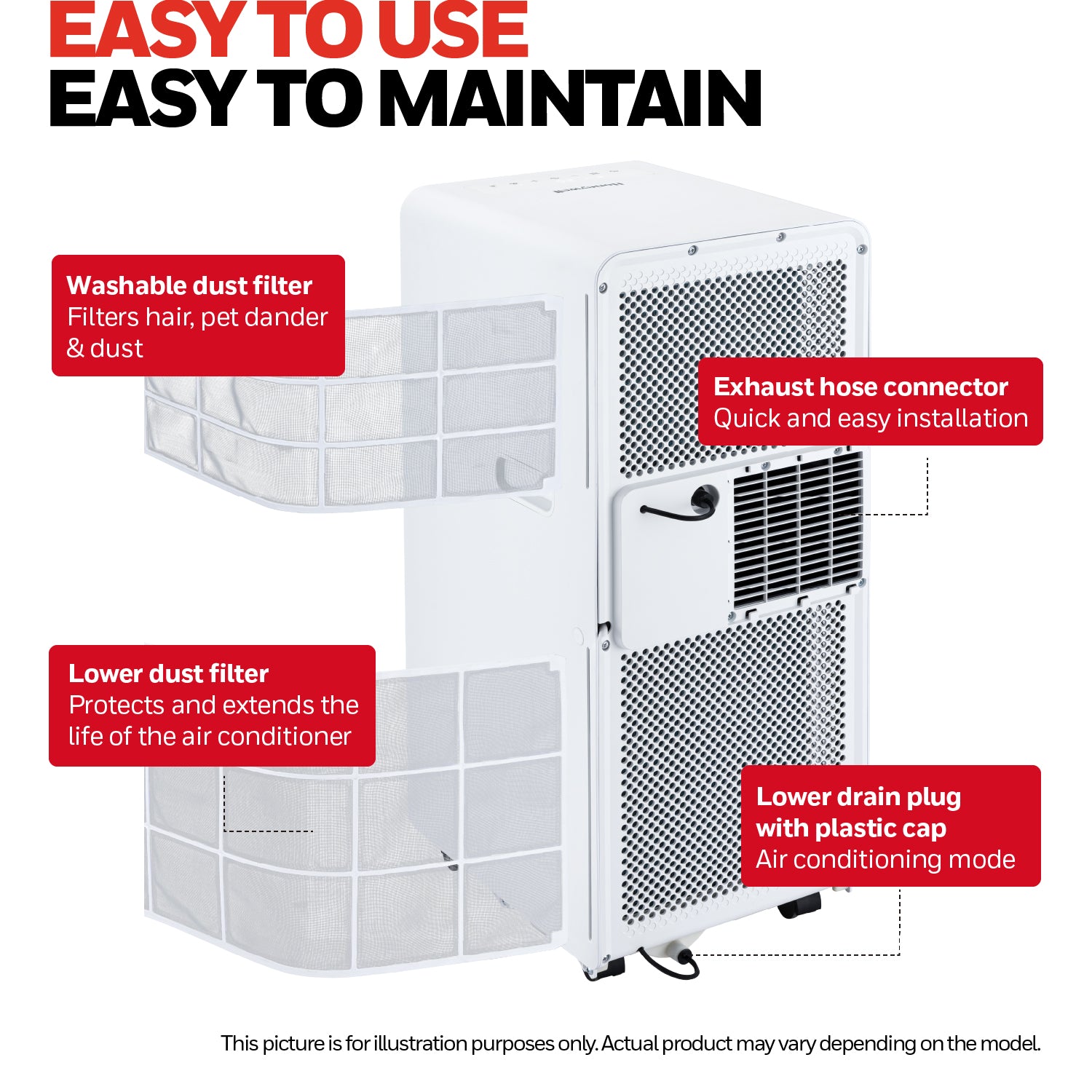 Honeywell HX Series 3-in-1 Cooling, Dehumidifying and Fan 9000BTU Portable Air Conditioner - HX09CESAWG
