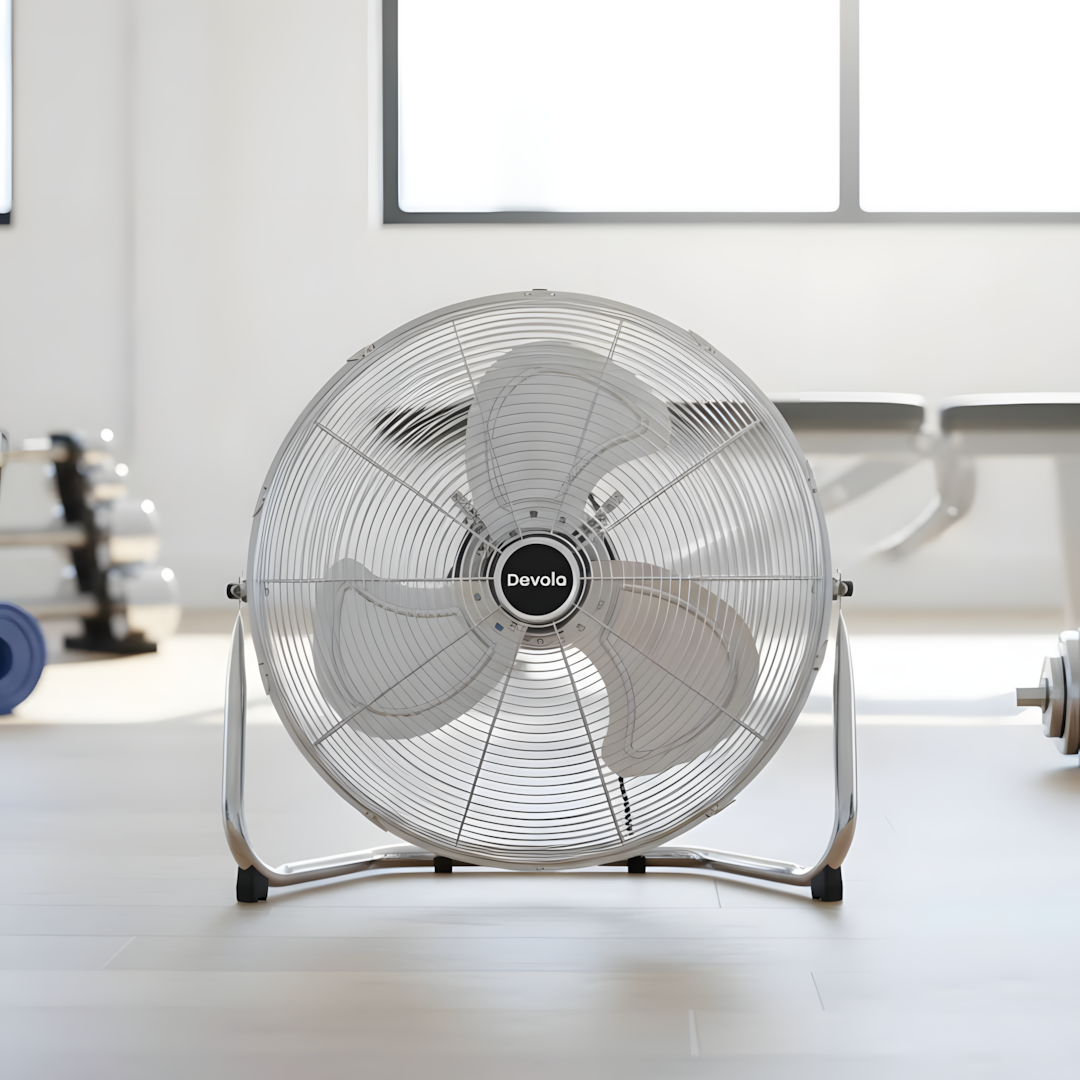 Devola High Power 80W 3 Speed 20-inch Floor Fan - Chrome - DV20FFC