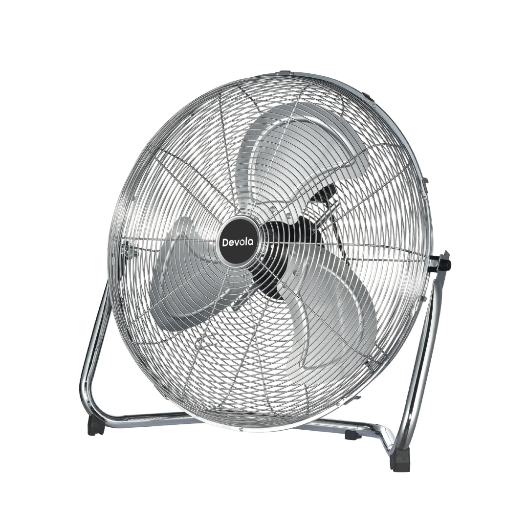 Devola High Power 80W 3 Speed 20-inch Floor Fan - Chrome - DV20FFC