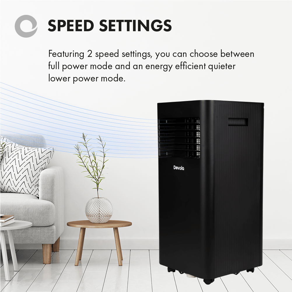 Devola Portable Air Conditioner with Wifi and Window Kit - 9000 BTU - Black - DVAC09CB