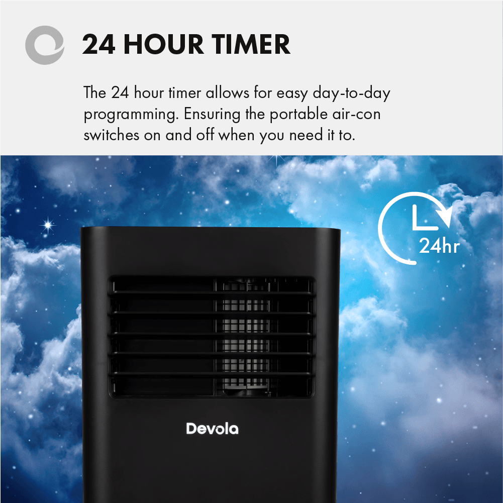 Devola Portable Air Conditioner with Wifi and Window Kit - 9000 BTU - Black - DVAC09CB