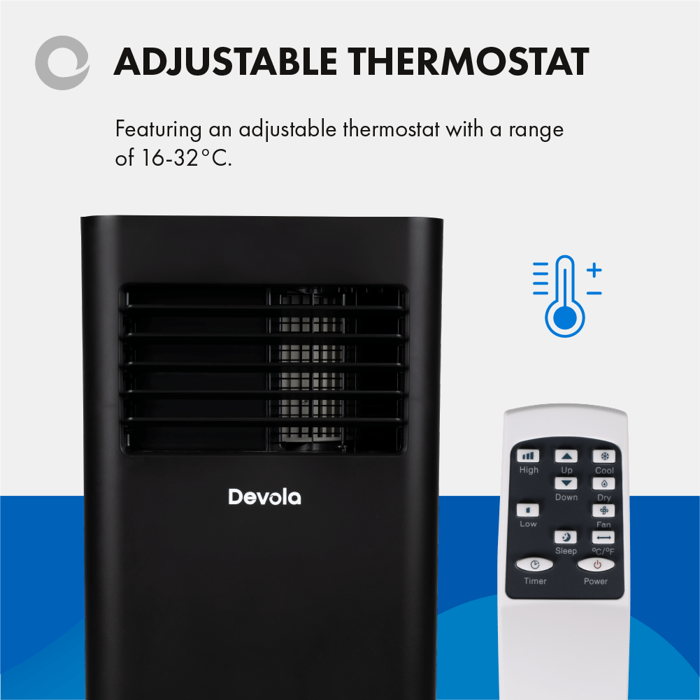 Devola Portable Air Conditioner with Wifi and Window Kit - 9000 BTU - Black - DVAC09CB