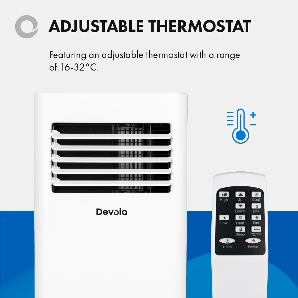 Devola Portable Air Conditioner with Wifi and Window Kit - 9000 BTU - White - DVAC09CW