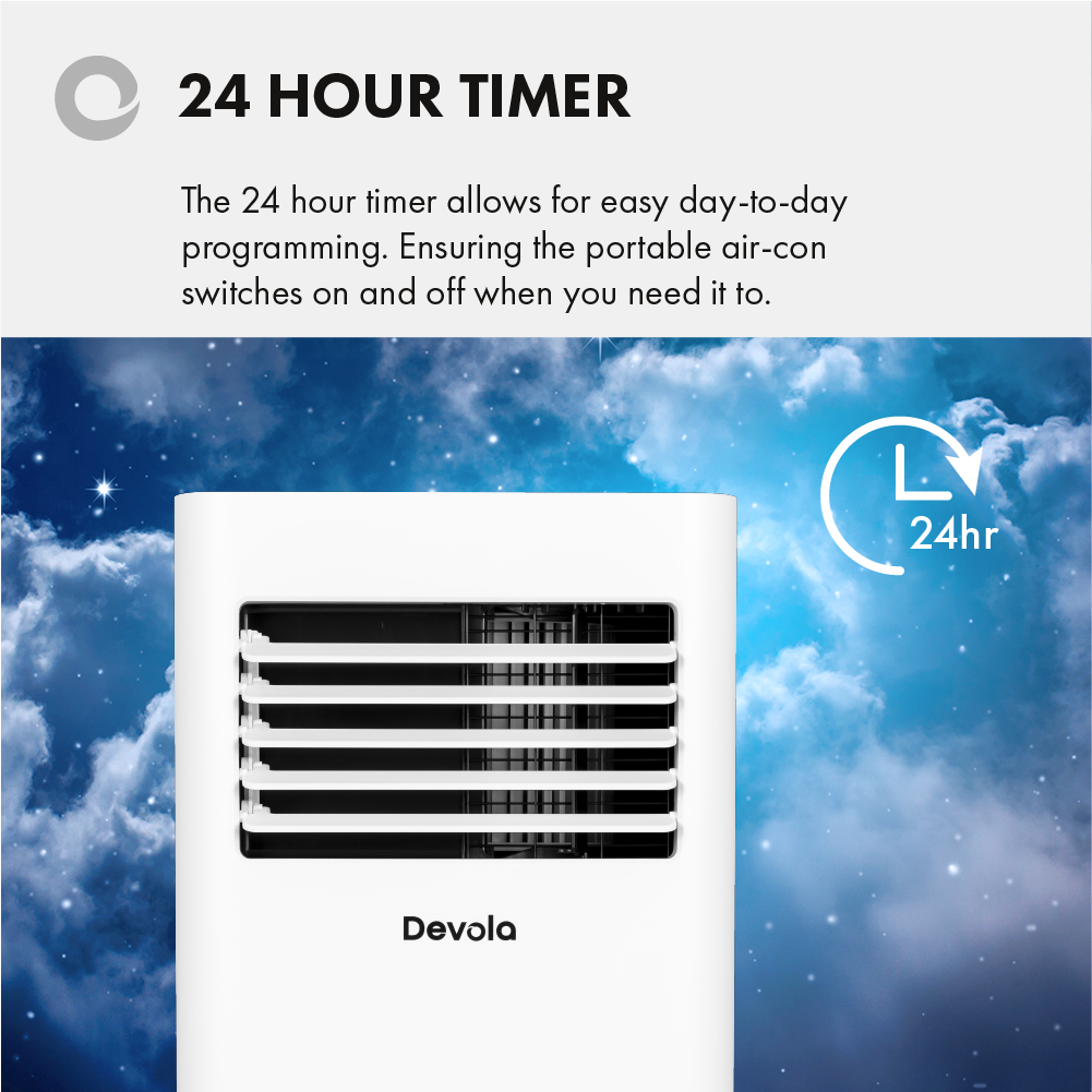 Devola Portable Air Conditioner with Wifi and Window Kit - 10000 BTU - Cooling Only - White - DVAC10CW