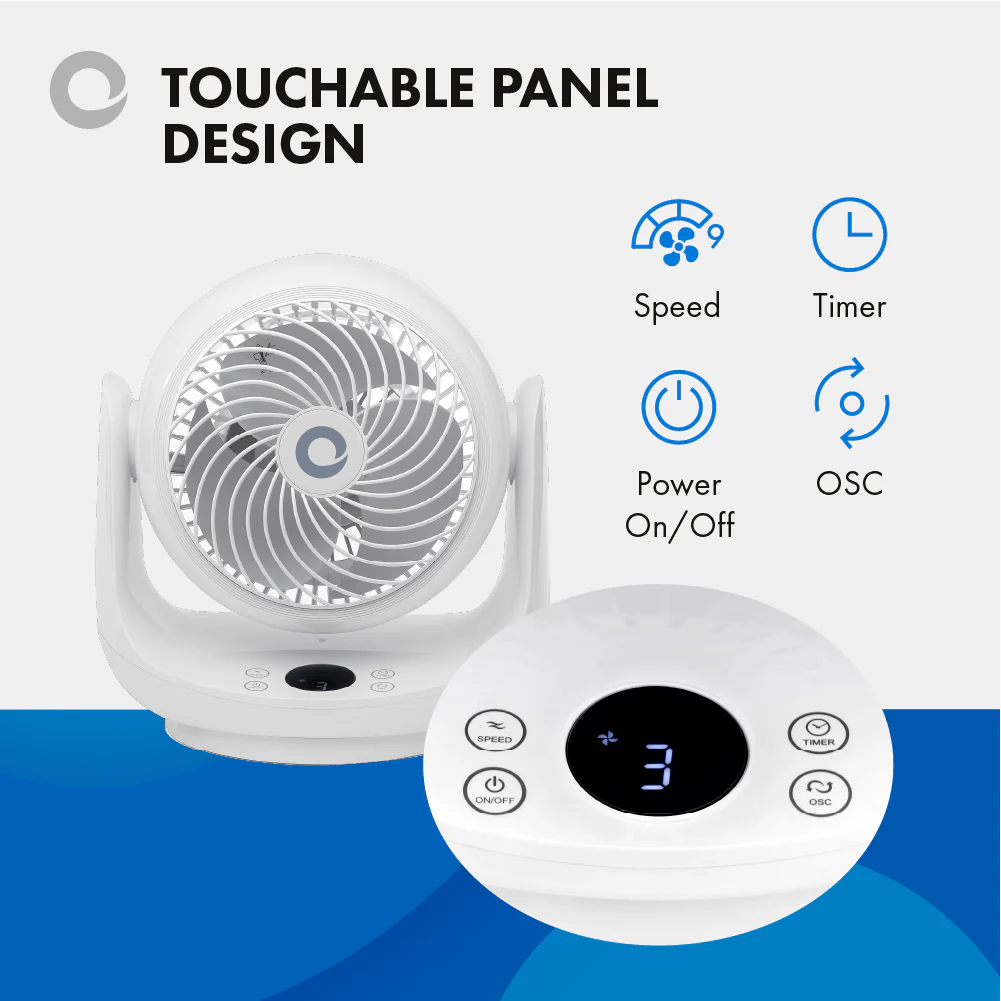 Devola Platinum Low Noise DC 9 inch Air Circulator Fan White - DVF9DCFAN