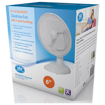 Premiair 6" Desk Fan - White - EH1852