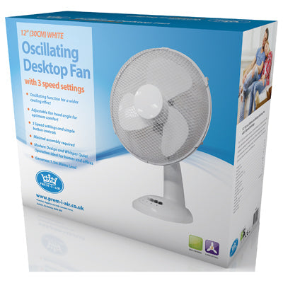 Prem-i-air 12" Desk Fan - White - EH1522